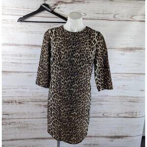 ASOS Leopard Print Half Sleeve Shift Dress sz 6